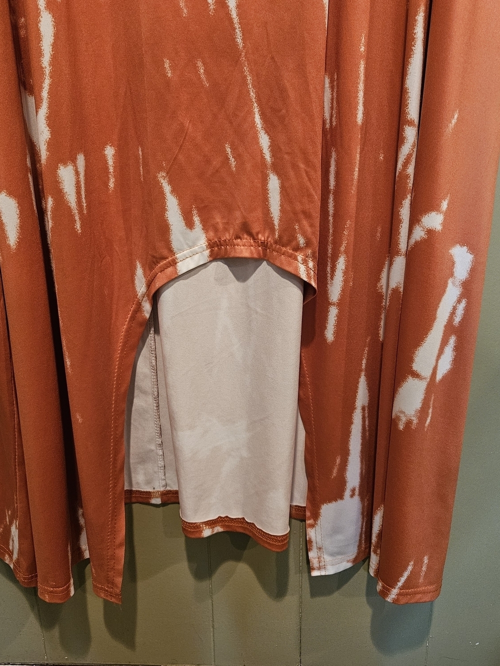 Plus Size 4X Coral Tie Dye Maxi Dress Flowy Boho Lounge Soft Stretch Casual Chic - Picture 3 of 4